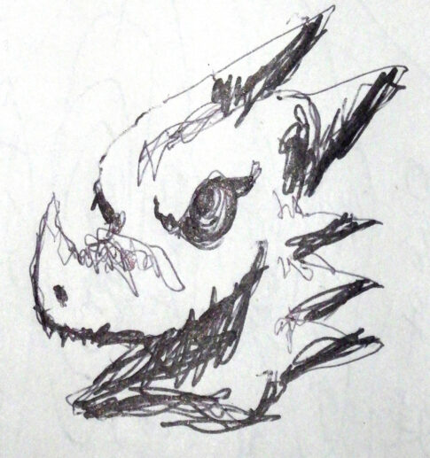 ボールペン０．７ｍｍと１．６ｍｍによるドラゴンのイラスト
