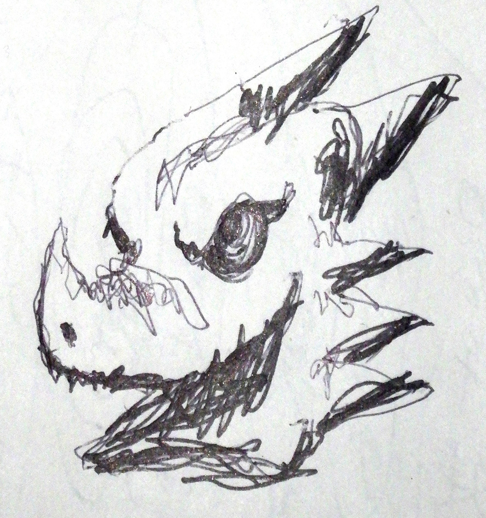 ボールペン０．７ｍｍと１．６ｍｍによるドラゴンのイラスト
